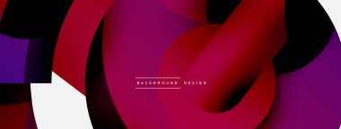 Yuvarlak şekiller daireler ve diğer geometrik şekiller. Duvar kağıdı afişi arkaplan kartı veya iniş sayfası için vektör illüstrasyonu