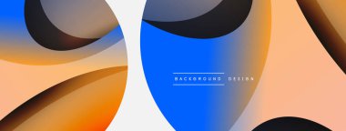 Yaratıcı geometrik duvar kağıdı. Asgari soyut arkaplan. Duvar kağıdı arkaplanı veya iniş sayfası için daire ve dalga kompozisyon vektör çizimi