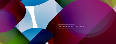 Yuvarlak üçgen çizgileri ve daireleri şekillendirir. Duvar kağıdı afişi arkaplanı veya iniş sayfası için Geometrik vektör çizimi