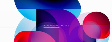 Yuvarlak üçgen çizgileri ve daireleri şekillendirir. Duvar kağıdı afişi arkaplanı veya iniş sayfası için Geometrik vektör çizimi