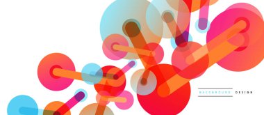 Çizgi noktaları geometrik soyut arkaplan bağlantıları. Çizgilerle birbirine bağlı çemberler. Duvar kağıdı, afiş, arkaplan veya iniş için moda tekno iş şablonu