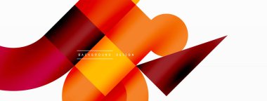 Çember ve kare geometrik arkaplan. Duvar kağıdı, pankart, arkaplan ya da iniş için üçgen ve kareli yuvarlak şekiller