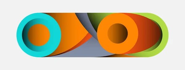 Abstrakter Hintergrund. Minimale geometrische Kreise und runde Formen mit tiefen Schatteneffekten. Trendige Technologie-Business-Vorlage für Tapeten-Banner oder Hintergrund — Stockvektor