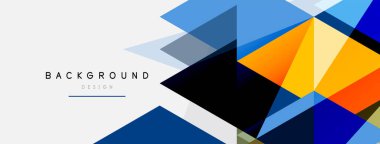 Mozaik üçgenler geometrik arkaplan. Tekno veya iş konsepti, duvar kağıdı, afiş, arkaplan, iniş sayfası deseni