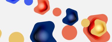 Beyaz arka planda renkli ok şekilleri. Minimum geometrik soyut arkaplan. Duvar kağıdı afişi veya iniş sayfası için vektör illüstrasyonu