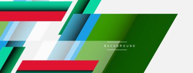 Vektör arkaplanı. Gölge efektli soyut örtüşen renk çizgileri tasarımı. Duvar kağıdı afişi için resim arkaplanı veya iniş sayfası