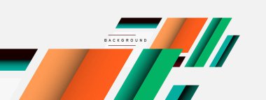 Vektör arkaplanı. Gölge efektli soyut örtüşen renk çizgileri tasarımı. Duvar kağıdı afişi için resim arkaplanı veya iniş sayfası