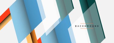 Vektör arkaplanı. Gölge efektli soyut örtüşen renk çizgileri tasarımı. Duvar kağıdı afişi için resim arkaplanı veya iniş sayfası