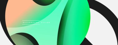 Yaratıcı geometrik duvar kağıdı. Asgari soyut arkaplan. Duvar kağıdı arkaplanı veya iniş sayfası için daire ve dalga kompozisyon vektör çizimi