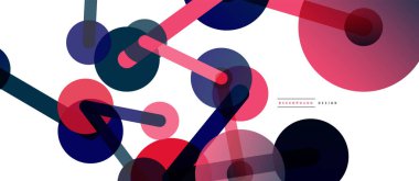 Çizgi noktaları geometrik soyut arkaplan bağlantıları. Çizgilerle birbirine bağlı çemberler. Duvar kağıdı, afiş, arkaplan veya iniş için moda tekno iş şablonu