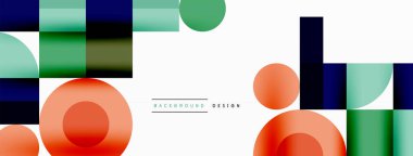 Güzel soyut bir arka plan. Çemberler, üçgen şekiller ve kareler. Duvar kağıdı, pankart, arkaplan veya iniş için en küçük geometrik şablon