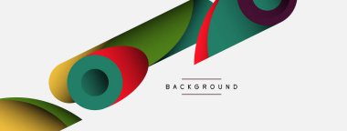 Soyut arkaplan. Minimum geometrik daireler ve koyu gölgeli yuvarlak şekiller. Duvar kağıdı afişi veya arkaplan için moda teknoloji iş şablonu