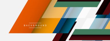 Vektör arkaplanı. Gölge efektli soyut örtüşen renk çizgileri tasarımı. Duvar kağıdı afişi için resim arkaplanı veya iniş sayfası