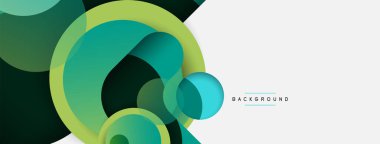 Çember ve yuvarlak şekiller soyut arkaplan. Duvar kağıdı afişi veya iniş sayfası için vektör illüstrasyonu