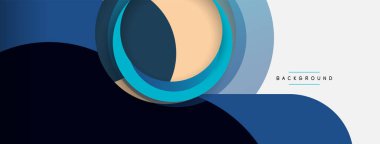 Yaratıcı geometrik duvar kağıdı. Asgari soyut arkaplan. Duvar kağıdı arkaplanı veya iniş sayfası için daire bileşimi vektör çizimi