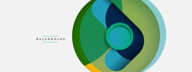 Vektör yuvarlak şekilli daireler minimum geometrik arkaplan. Duvar kağıdı afişi veya iniş sayfası için vektör illüstrasyonu