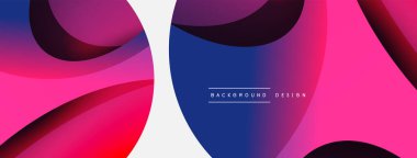 Yaratıcı geometrik duvar kağıdı. Asgari soyut arkaplan. Duvar kağıdı arkaplanı veya iniş sayfası için daire ve dalga kompozisyon vektör çizimi