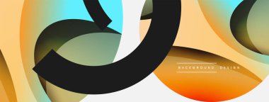 Yaratıcı geometrik duvar kağıdı. Asgari soyut arkaplan. Duvar kağıdı arkaplanı veya iniş sayfası için daire ve dalga kompozisyon vektör çizimi