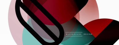 Yuvarlak üçgen çizgileri ve daireleri şekillendirir. Duvar kağıdı afişi arkaplanı veya iniş sayfası için Geometrik vektör çizimi