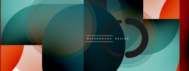 Yuvarlak üçgen çizgileri ve daireleri şekillendirir. Duvar kağıdı afişi arkaplanı veya iniş sayfası için Geometrik vektör çizimi