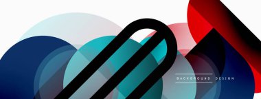 Yuvarlak üçgen çizgileri ve daireleri şekillendirir. Duvar kağıdı afişi arkaplanı veya iniş sayfası için Geometrik vektör çizimi