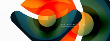 Yaratıcı geometrik duvar kağıdı. Asgari soyut arkaplan. Duvar kağıdı arkaplanı veya iniş sayfası için daire dalga ve yuvarlak şekiller kompozisyon vektör çizimi