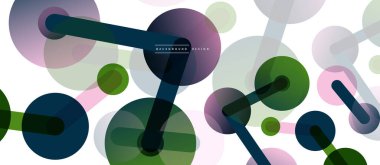 Çizgi noktaları geometrik soyut arkaplan bağlantıları. Çizgilerle birbirine bağlı çemberler. Duvar kağıdı, afiş, arkaplan veya iniş için moda tekno iş şablonu