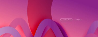 Gölge efektli dalga çizgisi olan soyut gradyan arkaplan. Geometrik bileşim. 3B gölge efektleri ve sıvı eğimleri