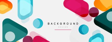 Soyut yuvarlak geometrik şekiller ve daireler. Duvar kağıdı, afiş, arkaplan veya iniş için moda tekno iş şablonu