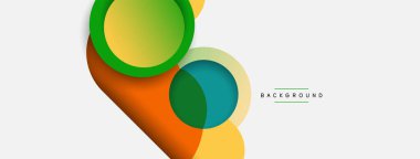 Çember ve yuvarlak şekiller soyut arkaplan. Duvar kağıdı afişi veya iniş sayfası için vektör illüstrasyonu