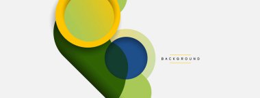 Çember ve yuvarlak şekiller soyut arkaplan. Duvar kağıdı afişi veya iniş sayfası için vektör illüstrasyonu