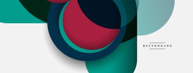 Vektör yuvarlak şekilli daireler minimum geometrik arkaplan. Duvar kağıdı afişi veya iniş sayfası için vektör illüstrasyonu