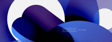 Yuvarlak şekiller daireler ve diğer geometrik şekiller. Duvar kağıdı afişi arkaplan kartı veya iniş sayfası için vektör illüstrasyonu