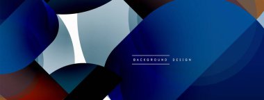 Yuvarlak üçgen çizgileri ve daireleri şekillendirir. Duvar kağıdı afişi arkaplanı veya iniş sayfası için Geometrik vektör çizimi