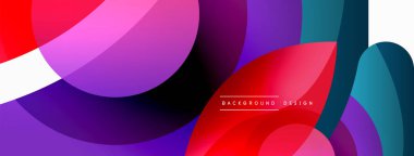 Yaratıcı geometrik duvar kağıdı. Asgari soyut arkaplan. Duvar kağıdı arkaplanı veya iniş sayfası için daire dalga ve yuvarlak şekiller kompozisyon vektör çizimi