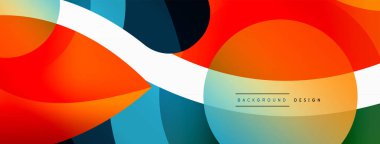 Yaratıcı geometrik duvar kağıdı. Asgari soyut arkaplan. Duvar kağıdı arkaplanı veya iniş sayfası için daire dalga ve yuvarlak şekiller kompozisyon vektör çizimi