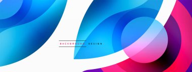 Yaratıcı geometrik duvar kağıdı. Asgari soyut arkaplan. Duvar kağıdı arkaplanı veya iniş sayfası için daire dalga ve yuvarlak şekiller kompozisyon vektör çizimi