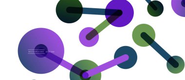 Çizgi noktaları geometrik soyut arkaplan bağlantıları. Çizgilerle birbirine bağlı çemberler. Duvar kağıdı, afiş, arkaplan veya iniş için moda tekno iş şablonu