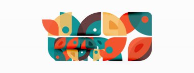 Çizgiler, kareler, daireler ve üçgenler. Duvar kağıdı, pankart, arkaplan, sunum veya iniş sayfası için Geometrik soyut arkaplan