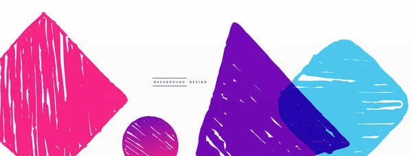 Abstract background. Hand drawn geometric shape - square, circle and triangle. Craft business concept template for wallpaper, banner, background or landing — Wektor stockowy