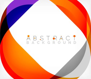 Üst üste binen dalgalarla soyut kare şekil, minimum geometrik arkaplan. Duvar Kağıdı, Sancak, Arkaplan, İniş Sayfası için Vektör İllüstrasyonu