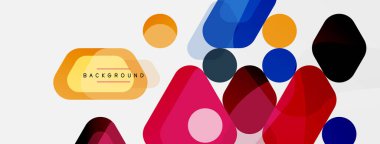 Soyut yuvarlak geometrik şekiller ve daireler. Duvar kağıdı, afiş, arkaplan veya iniş için moda tekno iş şablonu