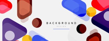 Soyut yuvarlak geometrik şekiller ve daireler. Duvar kağıdı, afiş, arkaplan veya iniş için moda tekno iş şablonu