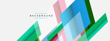 Vektör arkaplanı. Gölge efektli soyut örtüşen renk çizgileri tasarımı. Duvar kağıdı afişi için resim arkaplanı veya iniş sayfası