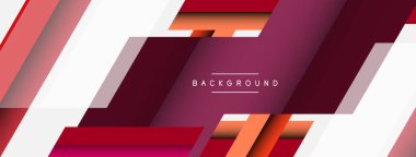 Vektör arkaplanı. Gölge efektli soyut örtüşen renk çizgileri tasarımı. Duvar kağıdı afişi için resim arkaplanı veya iniş sayfası