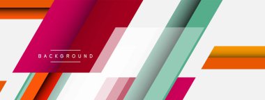 Vektör arkaplanı. Gölge efektli soyut örtüşen renk çizgileri tasarımı. Duvar kağıdı afişi için resim arkaplanı veya iniş sayfası