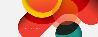 Çember ve yuvarlak şekiller soyut arkaplan. Duvar kağıdı afişi veya iniş sayfası için vektör illüstrasyonu