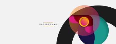 Çember ve yuvarlak şekiller soyut arkaplan. Duvar kağıdı afişi veya iniş sayfası için vektör illüstrasyonu