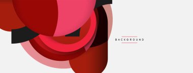 Vektör yuvarlak şekilli daireler minimum geometrik arkaplan. Duvar kağıdı afişi veya iniş sayfası için vektör illüstrasyonu