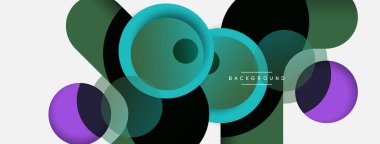 Çember ve yuvarlak şekiller soyut arkaplan. Duvar kağıdı afişi veya iniş sayfası için vektör illüstrasyonu